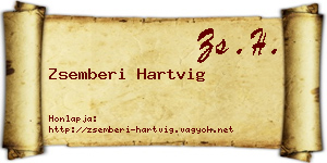 Zsemberi Hartvig névjegykártya